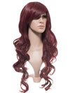 Wine Red Long Curly Party Wig