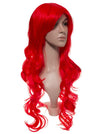 Fire Red Long Curly Party Wig