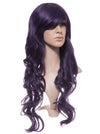 Plum Long Curly Party Wig