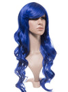 Atlantic Blue Long Curly Party Wig