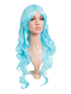 Lagoon Blue Long Curly Party Wig