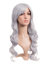 Lavender Grey Long Curly Party Wig