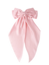 Large Pink Satin Hair Bow with Clip