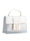 White Semi-Transparent Top Handle Shoulder Bag