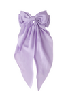 Large Lilac Satin Hair Bow with Clip