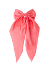 Large Coral Satin Hair Bow with Clip