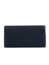 Navy Blue Glitter Rhinestone Foldover Clutch Bag