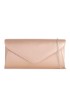 Metallic Rose Gold Faux Leather Envelope Clutch Bag