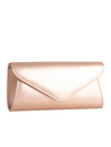 Metallic Rose Gold Faux Leather Envelope Clutch Bag