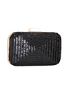 Black Sequin Rounded Edge Box Clutch Bag