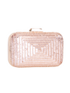 Champagne Sequin Rounded Edge Box Clutch Bag