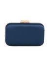 Navy Blue Sequin Rounded Edge Box Clutch Bag