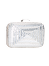 Silver Sequin Rounded Edge Box Clutch Bag