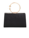 Black Diamante Bow Detail Hoop Handle Bag