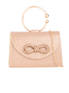 Gold Diamante Bow Detail Hoop Handle Bag