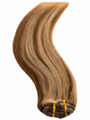 Caramel Highlights 18" Double Drawn Human Hair Clip In Extensions