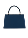 Navy Blue Rhinestone Mini Tote Bag with Bow Detail