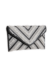 Black Pearl and Rhinestone Embellished Envelope Clutch