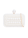 ivory pearl beaded box clutch bag