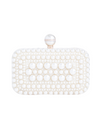 Paula Ivory Pearl Beaded Box Clutch Bag