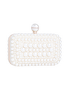 Paula Ivory Pearl Beaded Box Clutch Bag