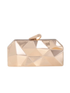 Gold Geometric Metal Box Clutch Bag