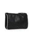 Black Diamante Embellished Zip Top Clutch Bag