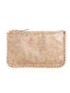 Gold Diamante Embellished Zip Top Clutch Bag