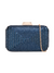 Navy Blue Sequin Rounded Edge Box Clutch Bag