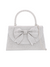 Silver Rhinestone Mini Tote Bag with Bow Detail