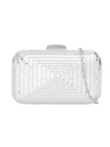 Silver Sequin Rounded Edge Box Clutch Bag