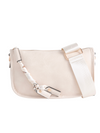 Beige Faux Leather Shoulder Bag with Tassel