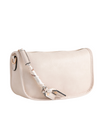 Beige Faux Leather Shoulder Bag with Tassel