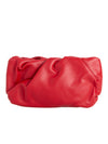 Red Ruched Clutch Bag