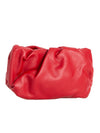 Red Ruched Clutch Bag