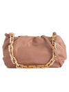 Taupe Ruched Clutch Bag