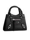 Black Faux Leather Buckle Detail Shoulder Bag