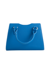 Blue Faux Leather Buckle Detail Shoulder Bag