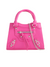 Fuchsia Faux Leather Buckle Detail Shoulder Bag