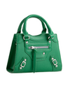 Green Faux Leather Buckle Detail Shoulder Bag