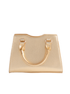 Gold Faux Leather Buckle Detail Shoulder Bag