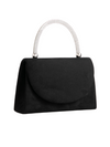 Black Faux Suede Diamante Top Handbag