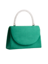 Green Faux Suede Diamante Top Handbag