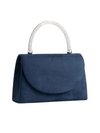 Navy Faux Suede Diamante Top Handbag