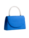 Royal Blue Faux Suede Diamante Top Handbag