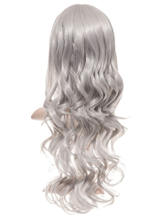 Silver Grey Long Curly Party Wig