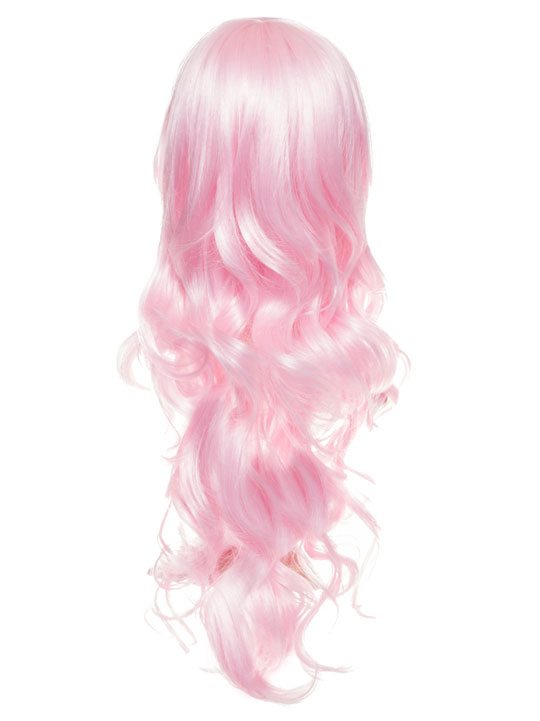 Baby Pink Long Curly Party Wig