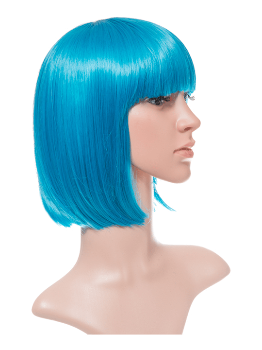 Neon Blue Bob Party Wig
