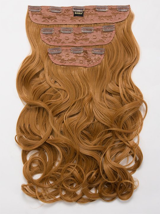 Lena 3 Weft Curly 22 Hair Extensions In Strawberry Blonde Koko