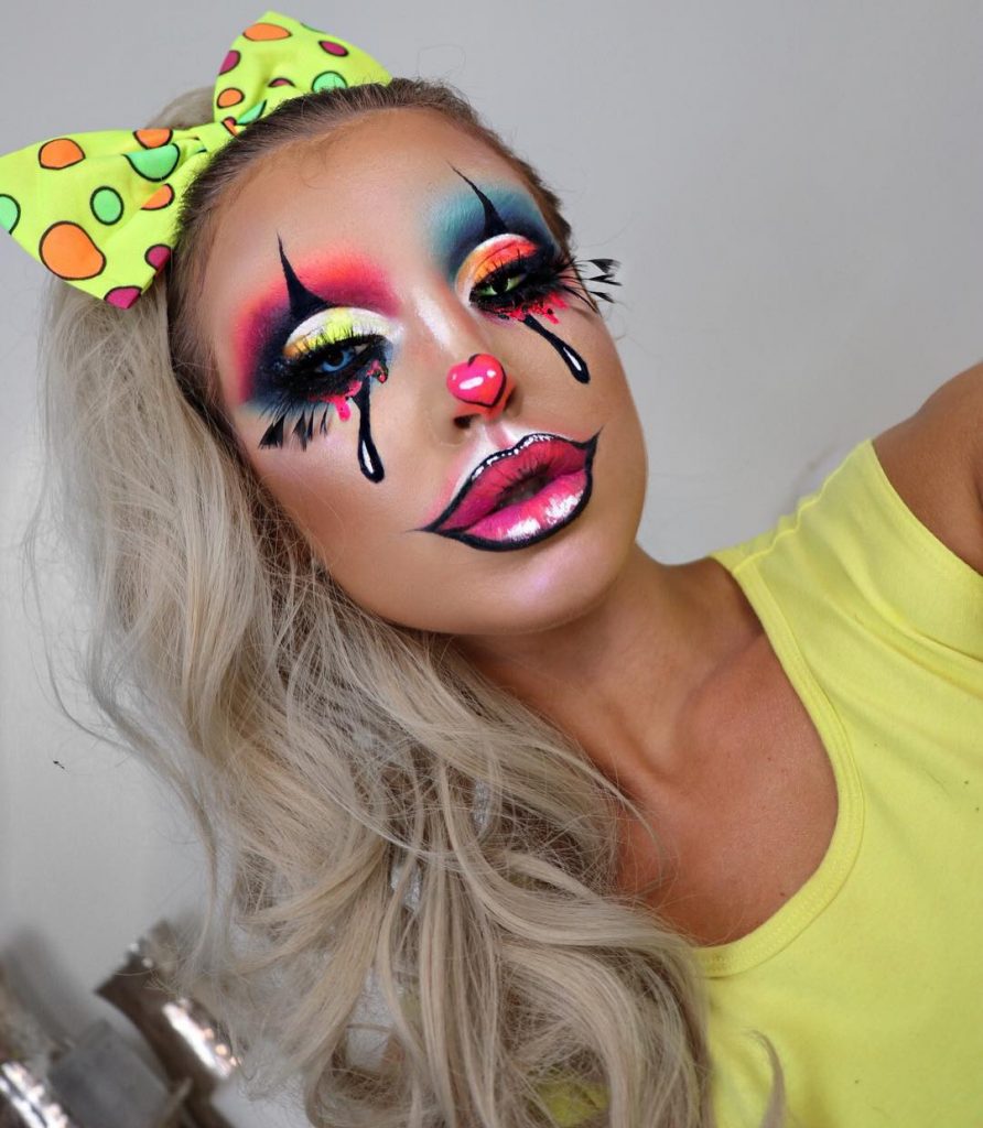 Colourful clown by makeup artist Ciara